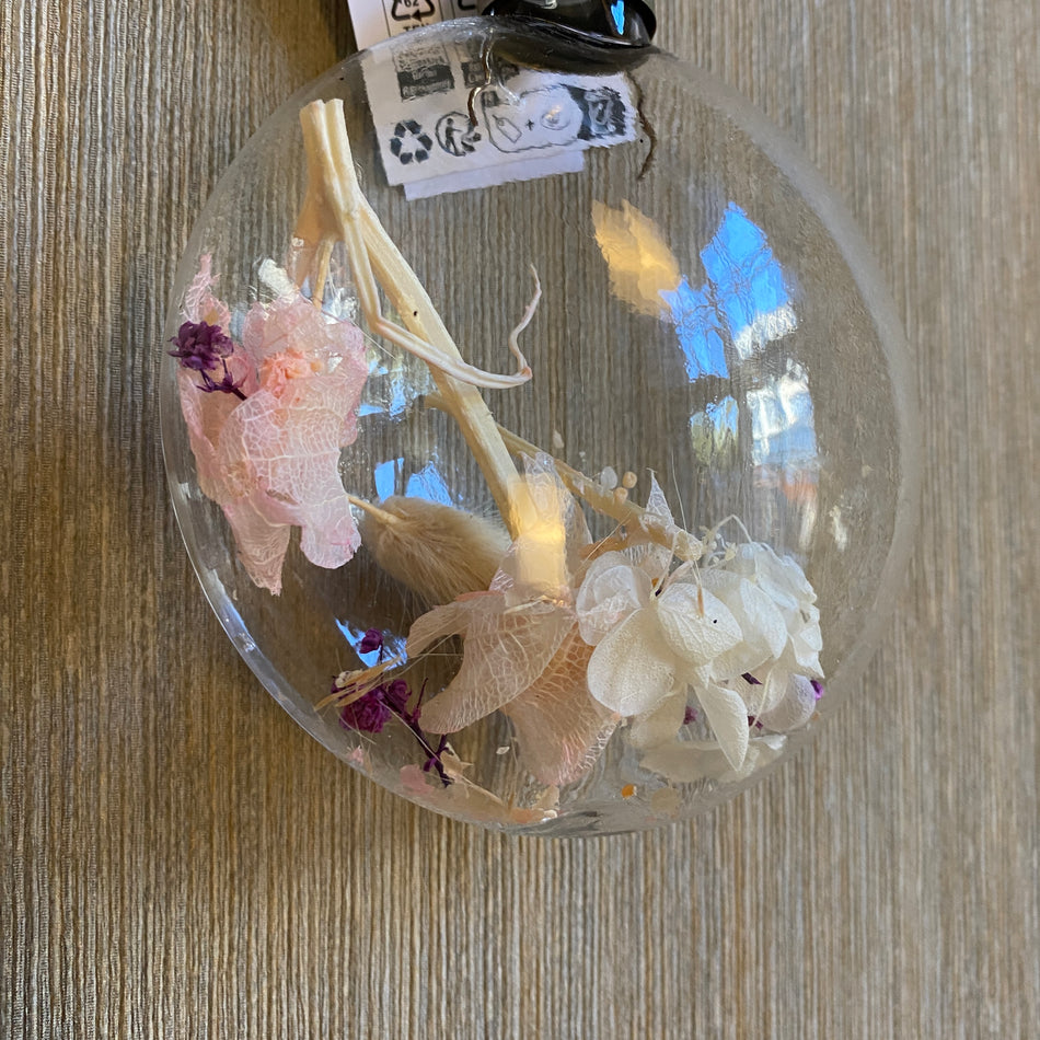 Deko Anhänger bunt Glas Trockenblumen Typ F