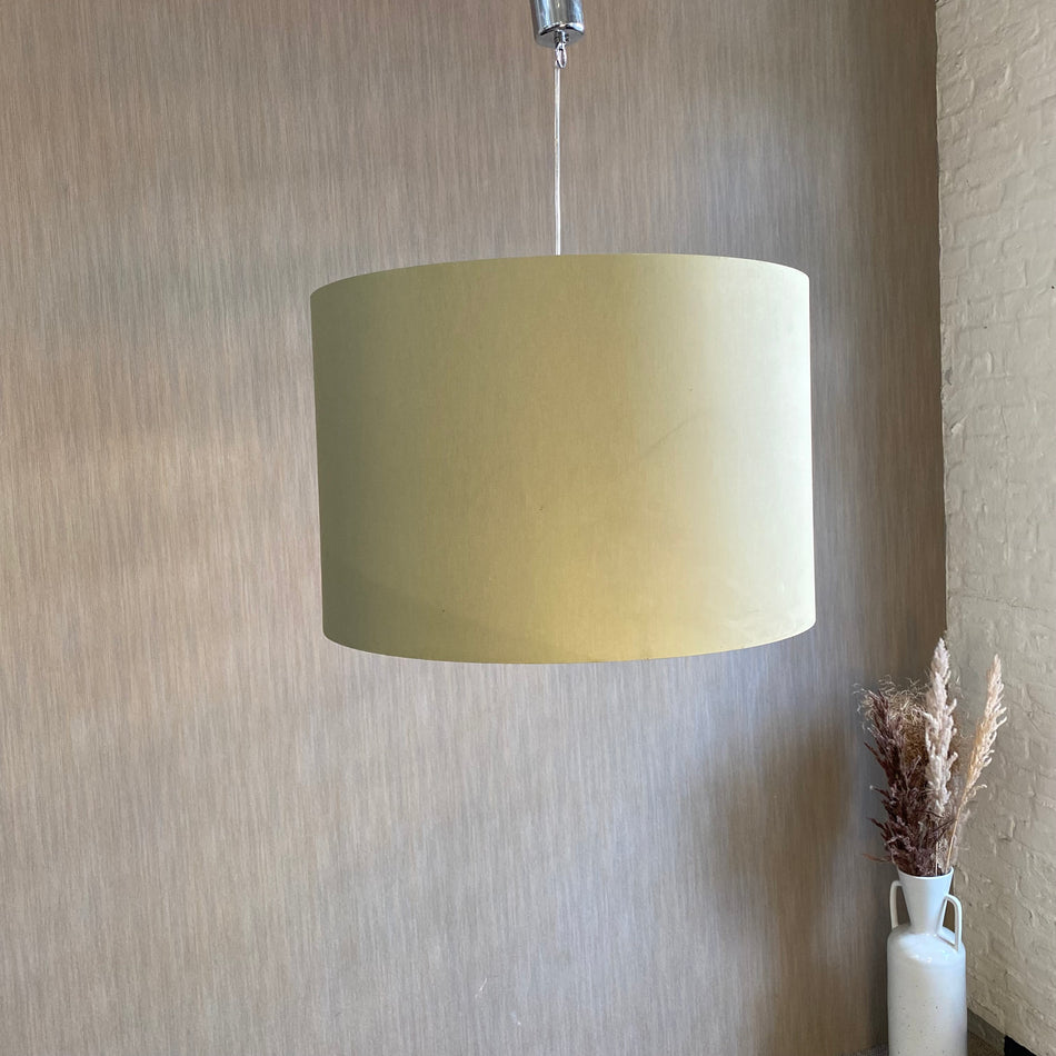 Hängelampe Deckenlampe gebraucht grün braun Stoff Lampe
