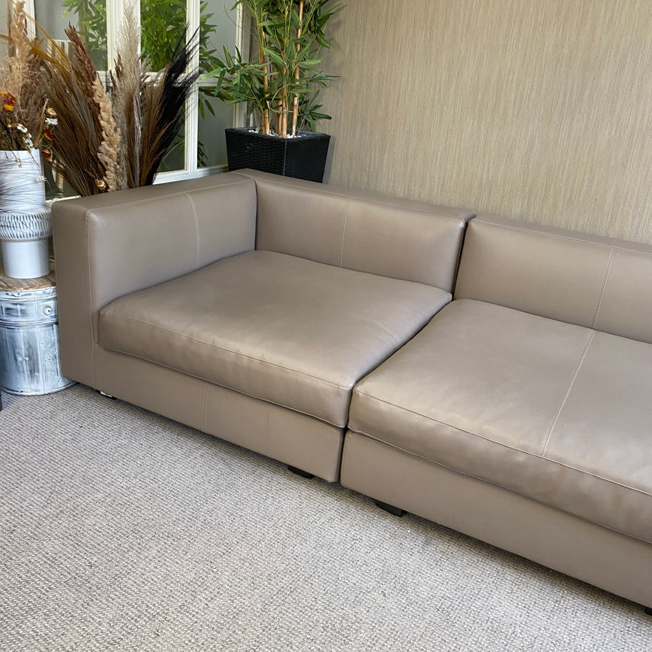 Camerich Sofa gebraucht beige Leder Couch 3 Sitzer