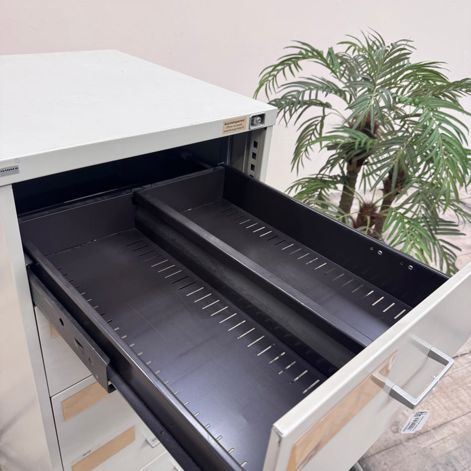 Mauser Karteischrank Metall Silbern Büro Schrank 6 Schubladen Gebraucht