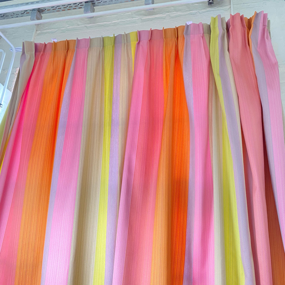 Gardine Bunt Neon 235x280 Gestreift Stoff Verdunkler Vorhang Gebraucht