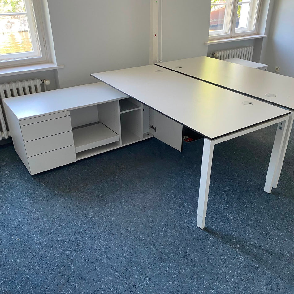 Winkelschreibtisch Mit Sideboard Weiß Schreibtisch 180x80 Weiß Büro Tisch Gebraucht