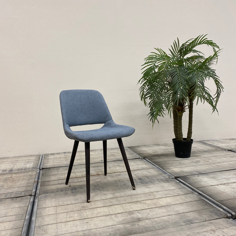 Design Polsterstuhl Grau Stoff Holzfüße Schwarz Stuhl Gebraucht