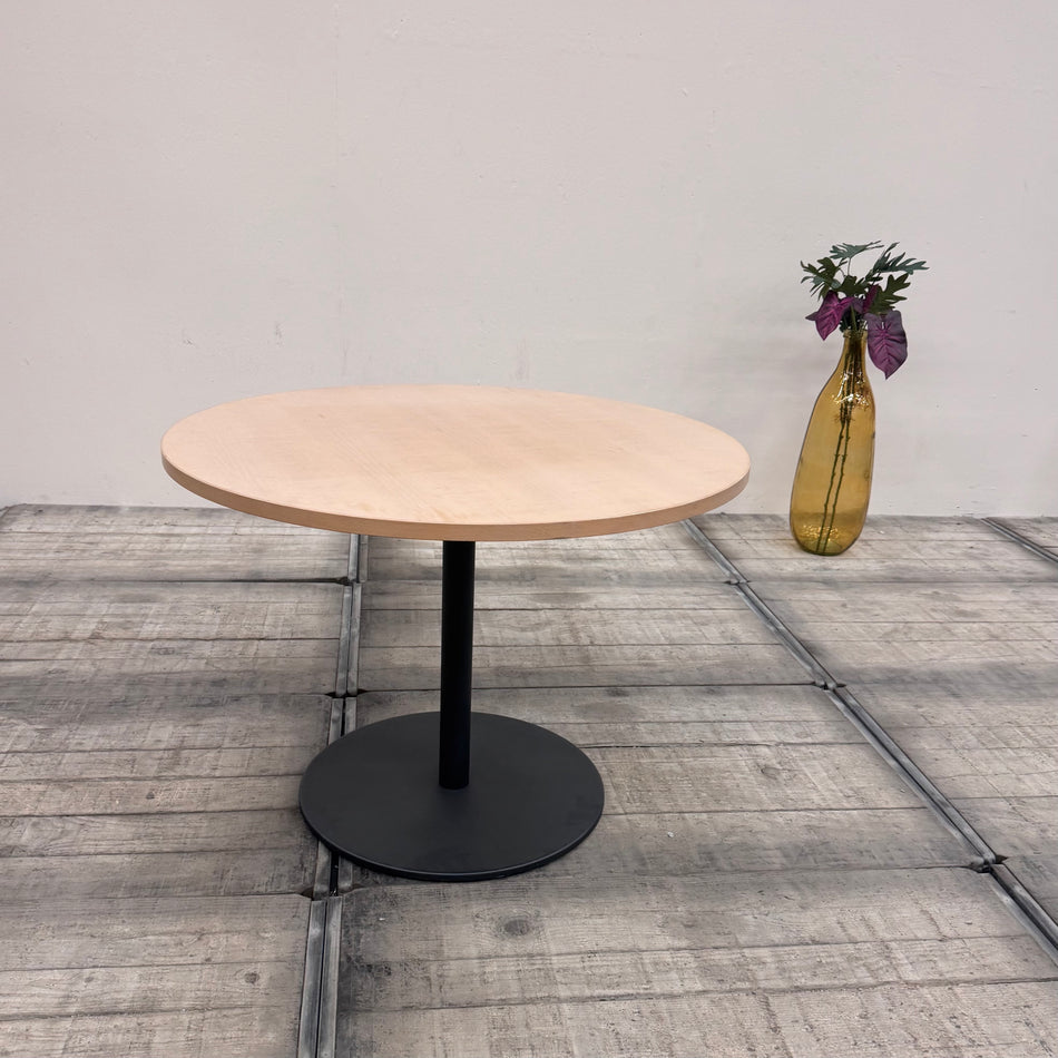 Runder Tisch braun hell Holz 100cm Bürotisch Gebraucht