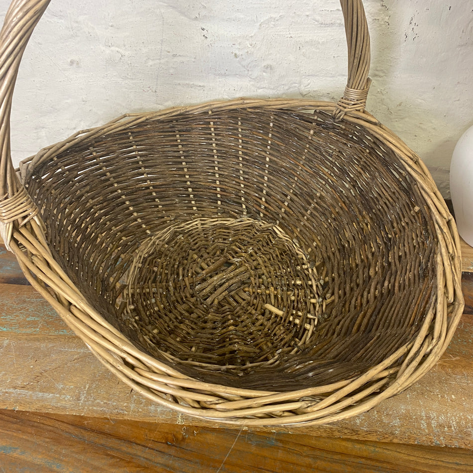 Korb mit Henkel Holz Deko 50cm Deko