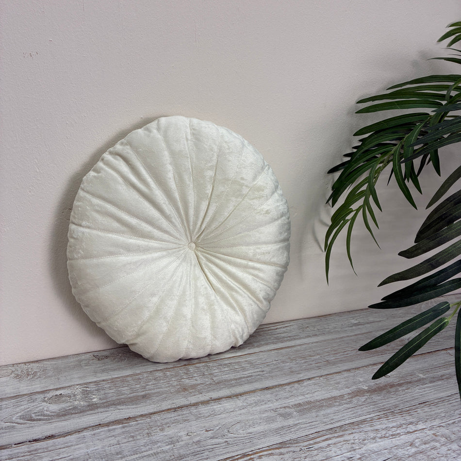 Dekokissen rund weiß Stoff Kissen 38cm Neuware