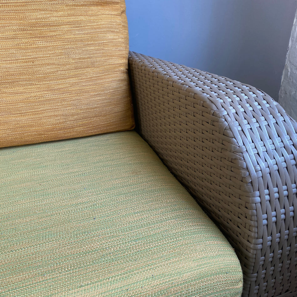 Outdoor Rattan Sofa gebraucht orange grün matt dunkel 3 R