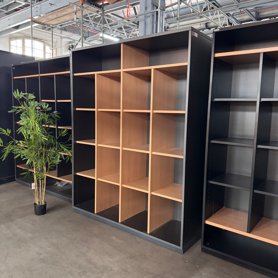 Großes Büroregal Fächerregal Anthrazit Buche Holz 6x4 Regal Gebraucht