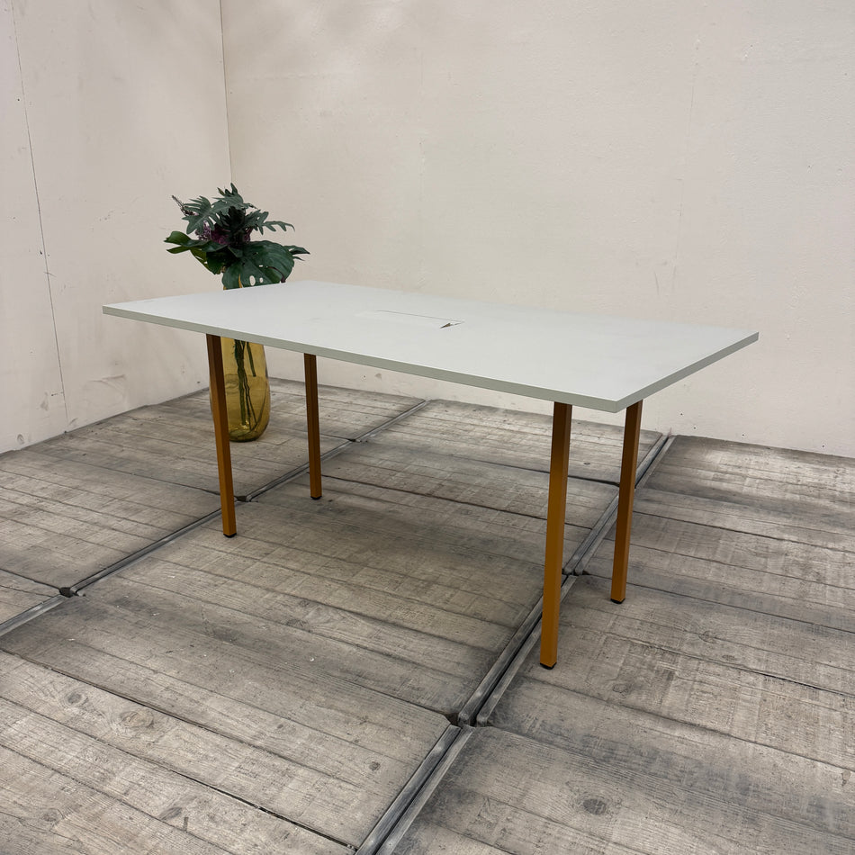 HAY Two-Colour Tisch Grau Gelb Holz Werkstoff Metall Konferenztisch Schreibtisch Gebraucht