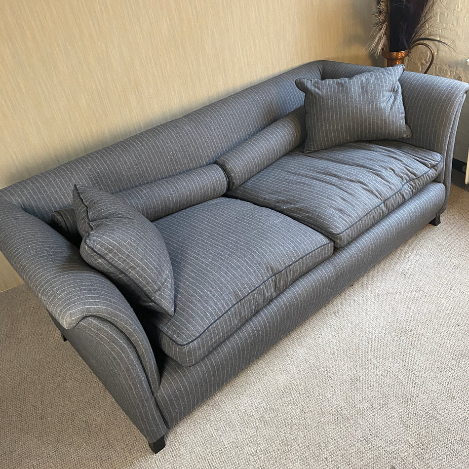 Modernes Sofa gebraucht grau Nadelstreifen Flanell 2 Sitzer Couch