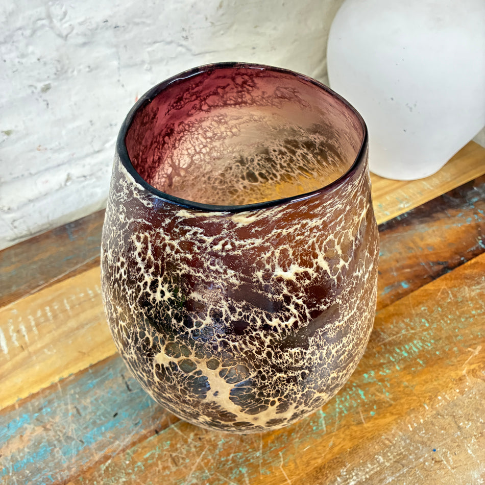 PTMD Windlicht Jice bordeaux Glas 23cm