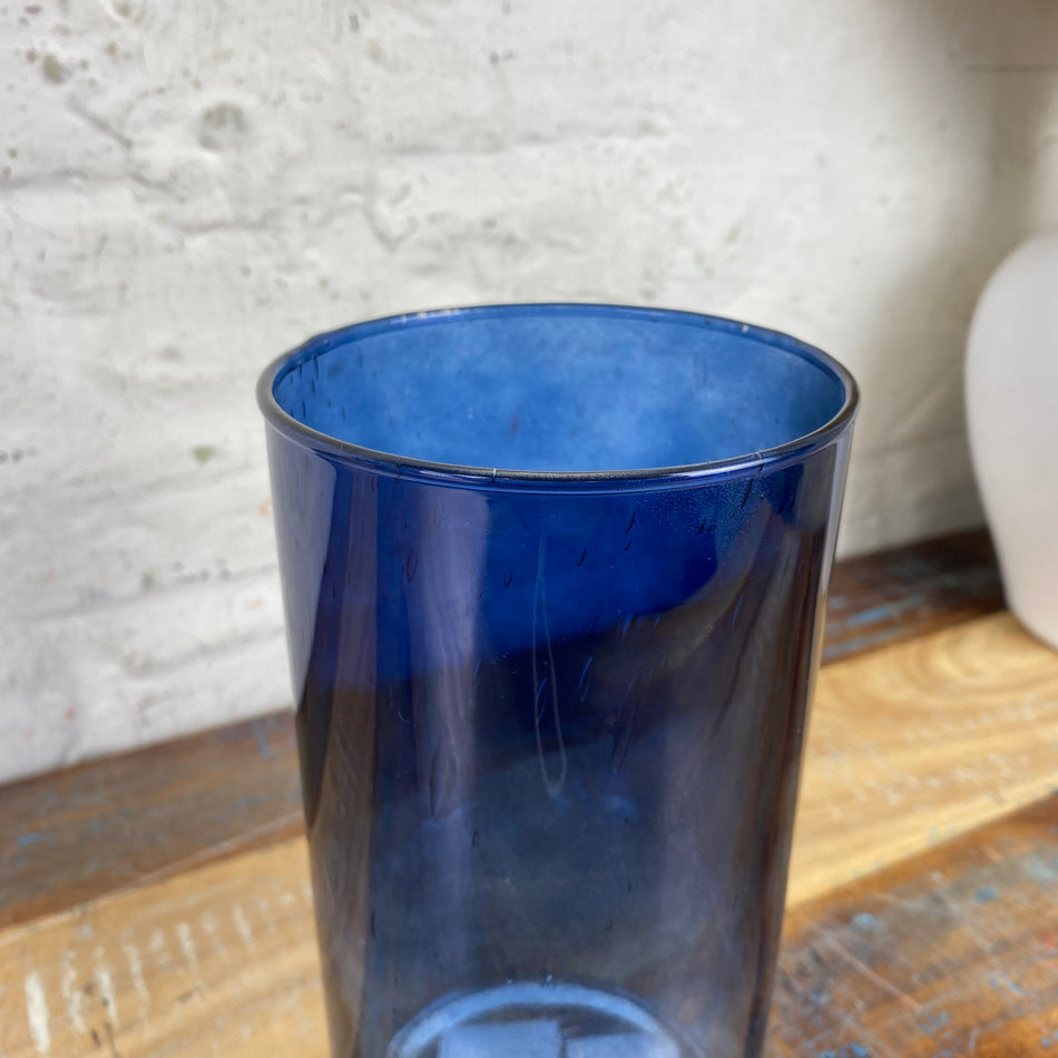 Vase blau Glas Farbverlauf Deko 20cm