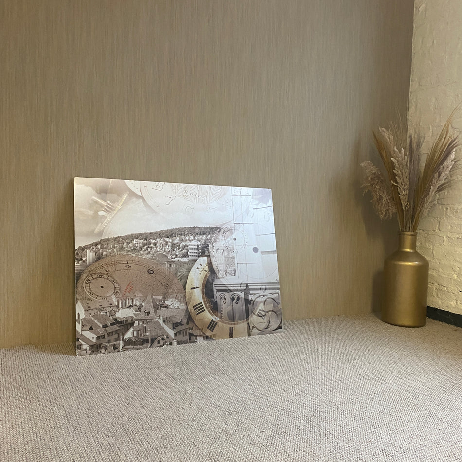 Wandbild gebraucht Kunststoff 100x75 Fotodruck Collage Steampunk City