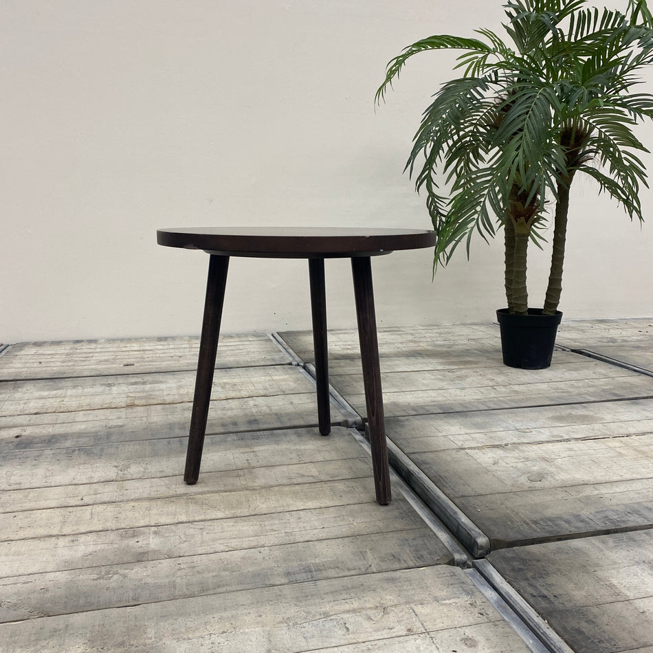 Beistelltisch Rund Dunkelbraun Holz Tisch 60cm Eiche Gebraucht