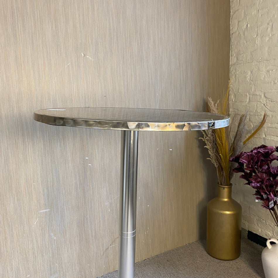 Runder Bistrotisch aus Edelstahl von La Vanage – moderner Stehtisch – Tisch gebraucht