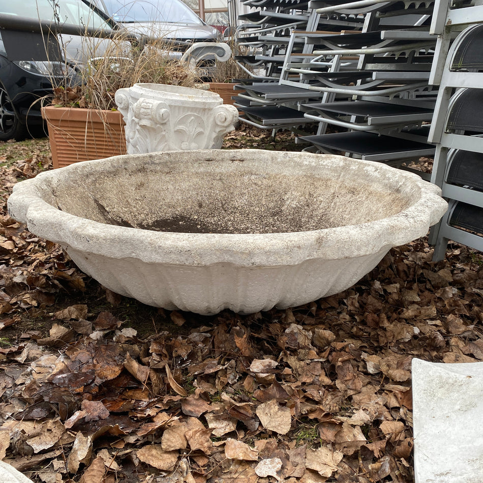 Steindeko Stein Pflanzschale mit Sockel – gebraucht