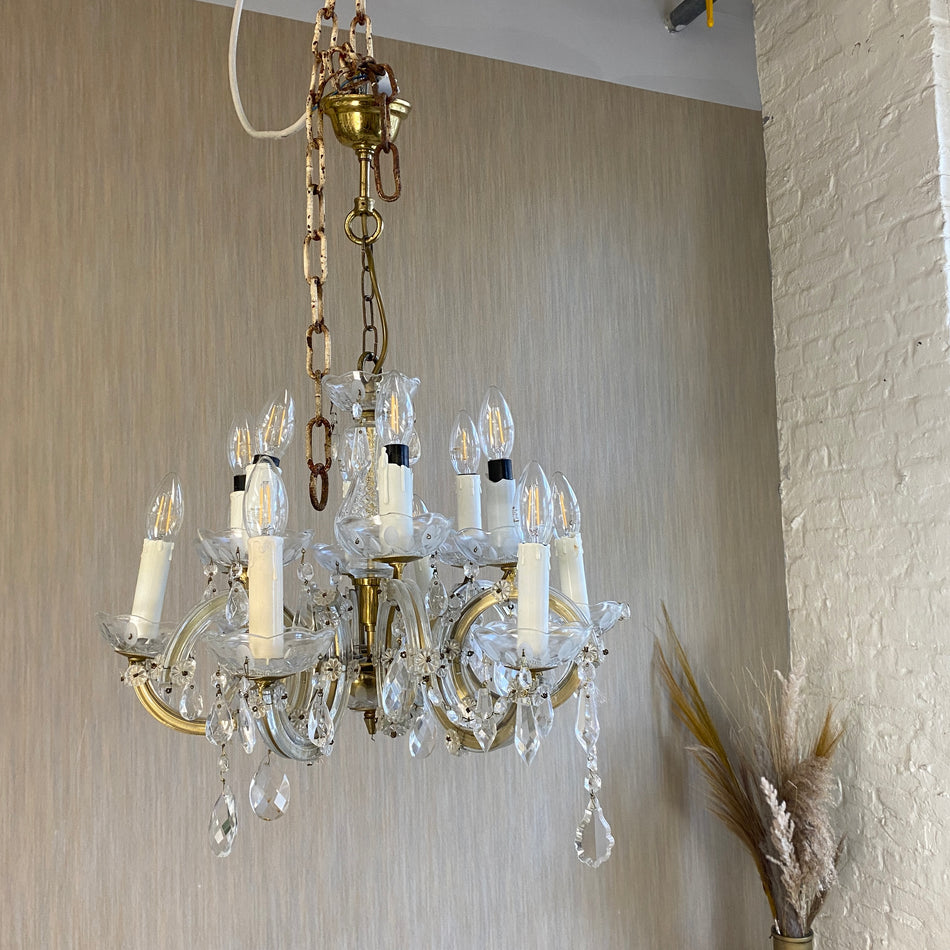 Kronleuchter gebraucht Prismenbehang 12 flammig Deckenlampe Lampe