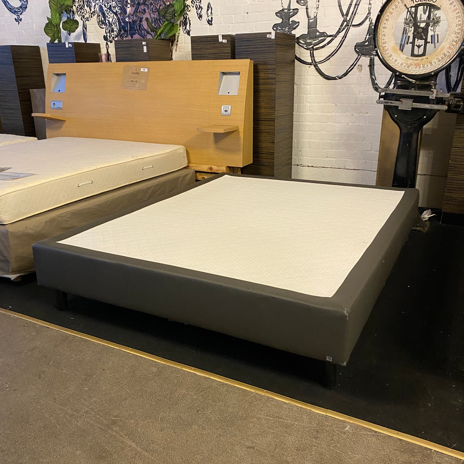 Bettgestell Boxspringbett gebraucht grau 160x200 Leder