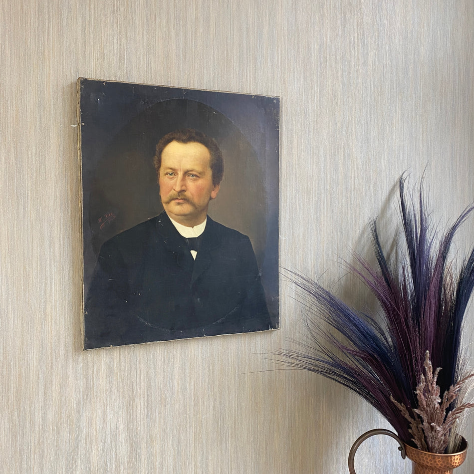 Kunstwerk H. Iser Portrait antik Herrenbildniss 56x70 Wandbild