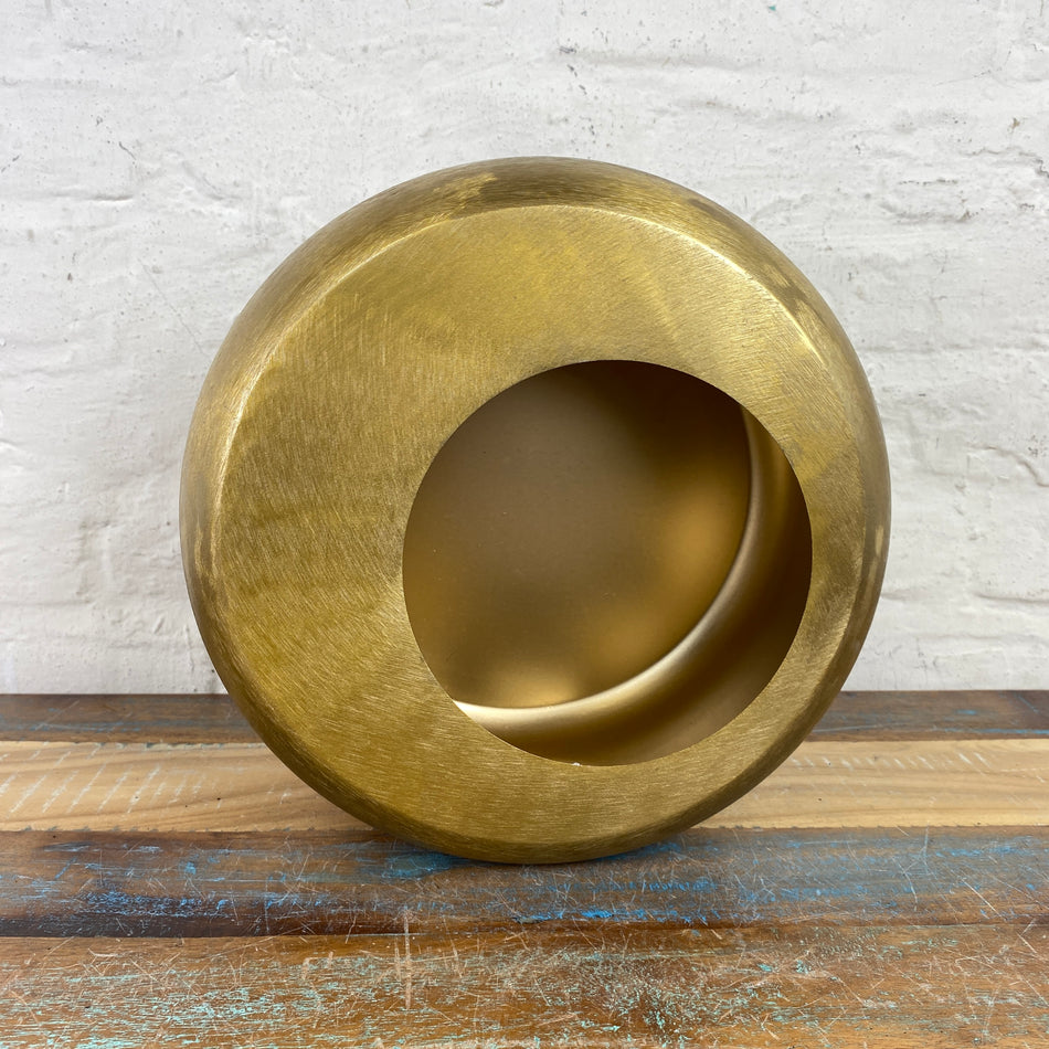 Countryfield Rondo Teelichthalter golden Metall rund 28cm Deko Mond