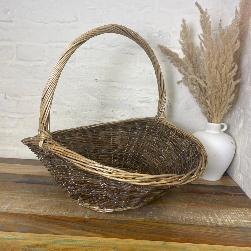 Korb mit Henkel Holz Deko 65cm Deko