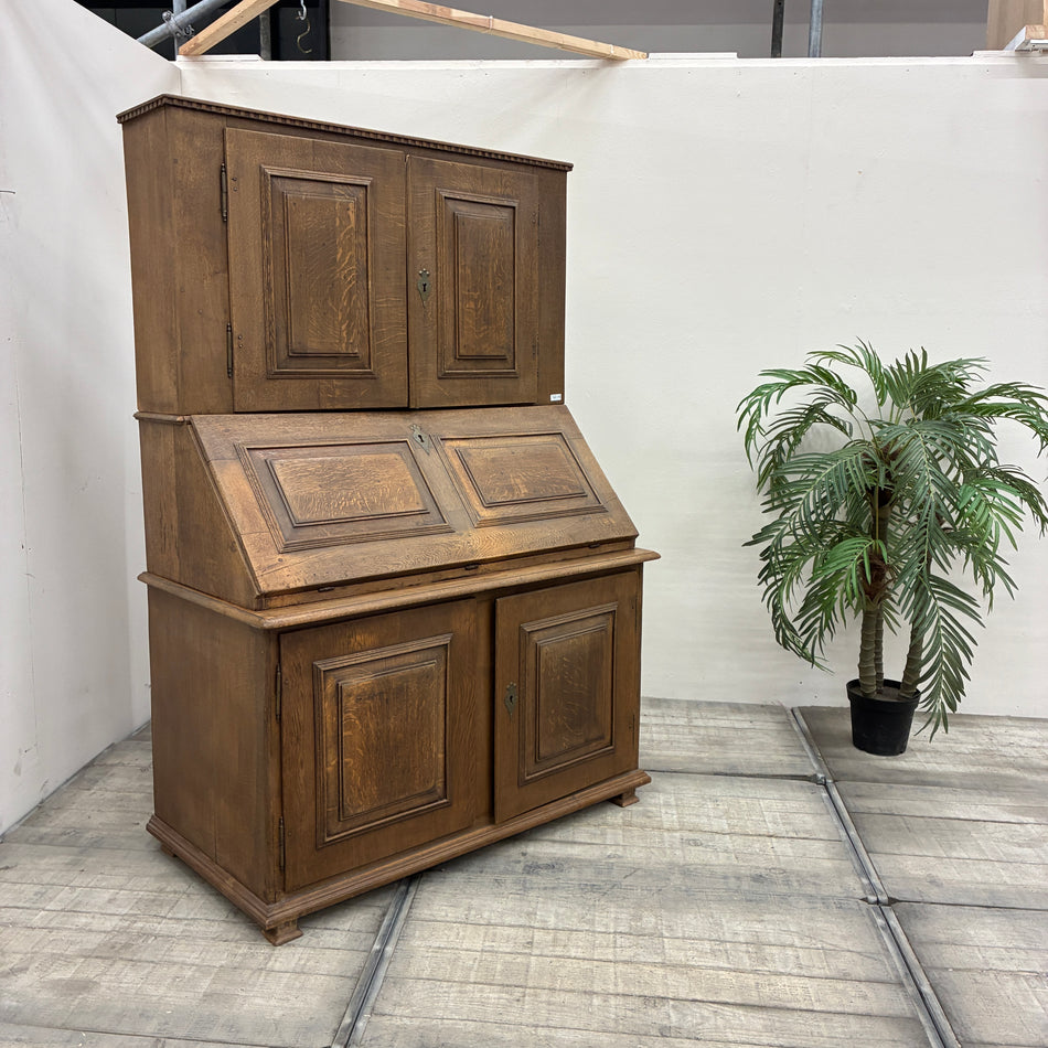 Schrägklappensekretär Antik 18. Jh. Eiche Sekretär Schreibschrank Holz Gebraucht