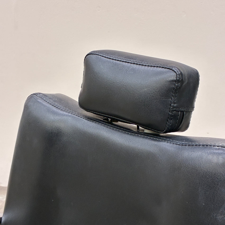 Friseurstuhl Bedienungsstuhl Friseursessel Höhenverstellbar Kunstleder Schwarz Chrom Gebraucht