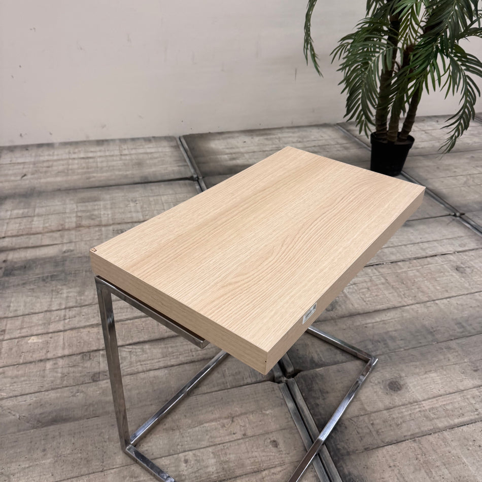Beistelltisch C-Form 70cm Eiche Holz mit Metallgestell Couchtisch Tisch Gebraucht