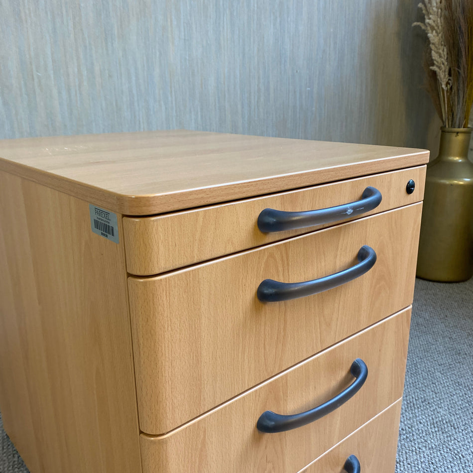 Rollcontainer gebraucht Holz Büro Schrank rollbar 62cm