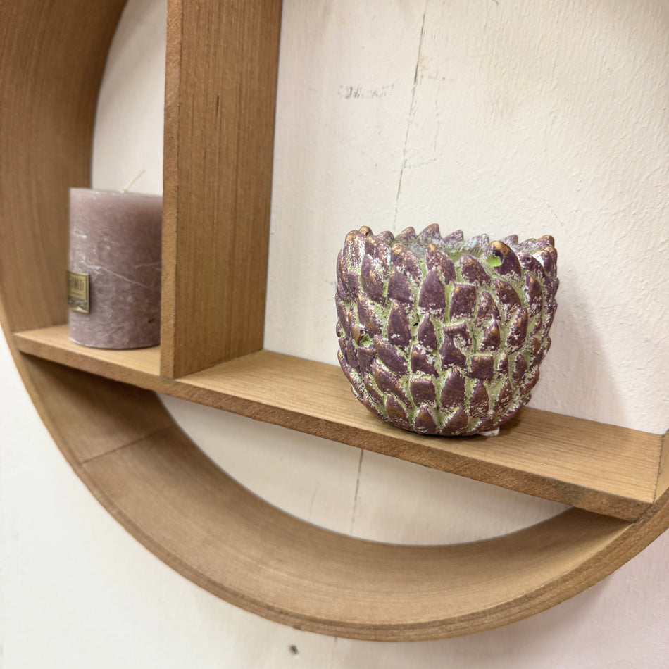 Home Accents Wandregal 37cm Hellbraun Holz Rund Fächer Regal