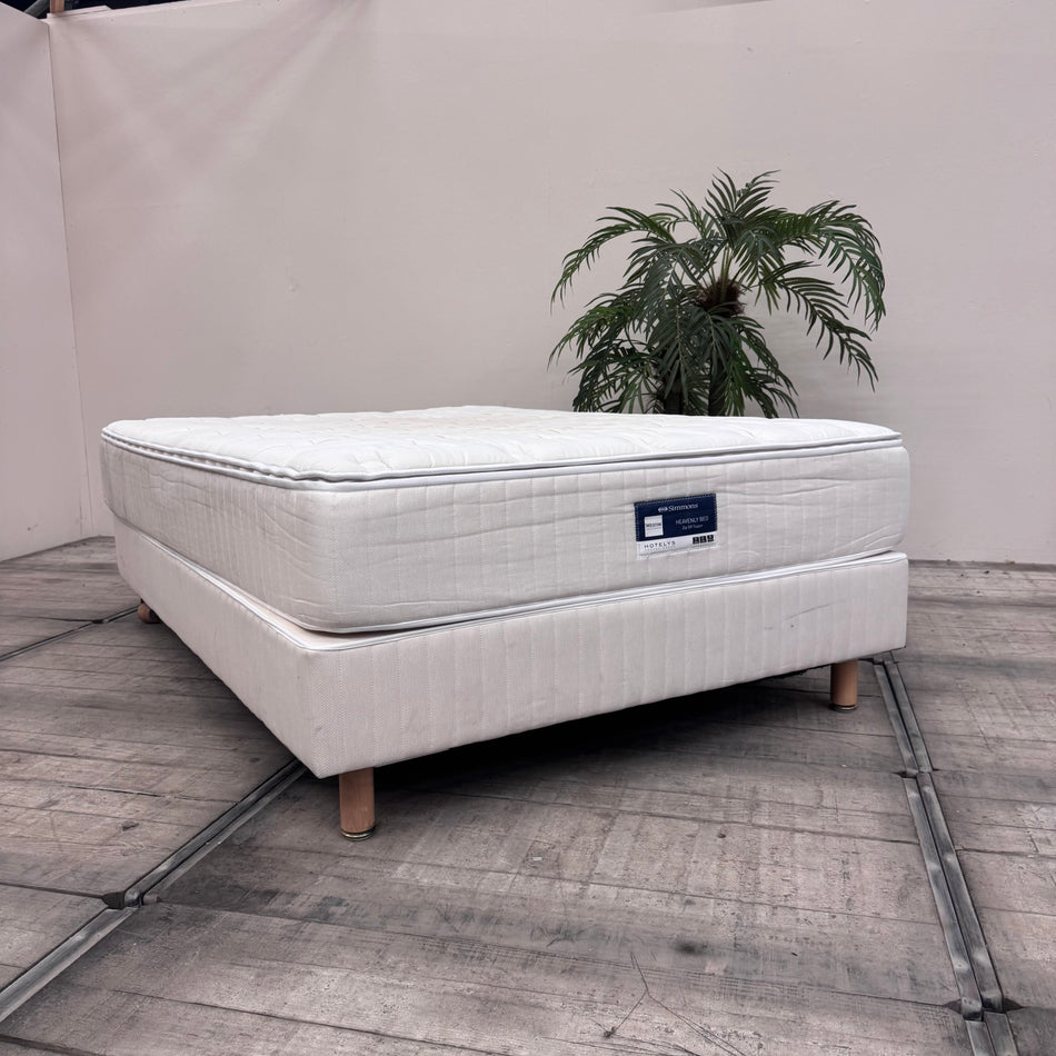 Simmons Heavenly Boxspringbett 140x200 inkl Matratze & Topper Bett Gebraucht