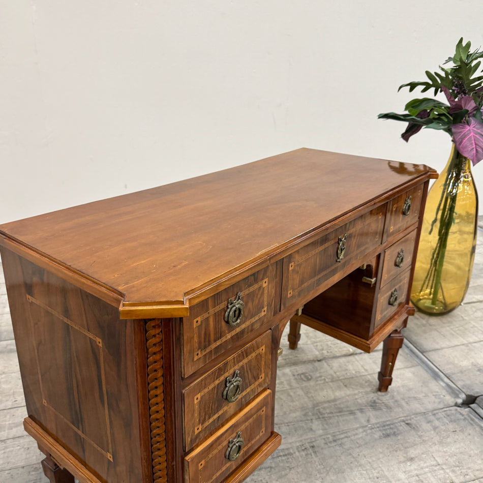 Damensekretär Schreibtisch Klassizismus Mahagoni Bandmarketerie 19. Jh. Vintage