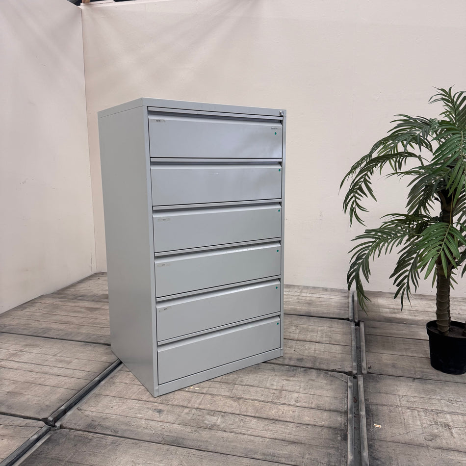 Karteischrank Grau Metall Aktenschrank 6 Schubladen Büro Schrank Gebraucht