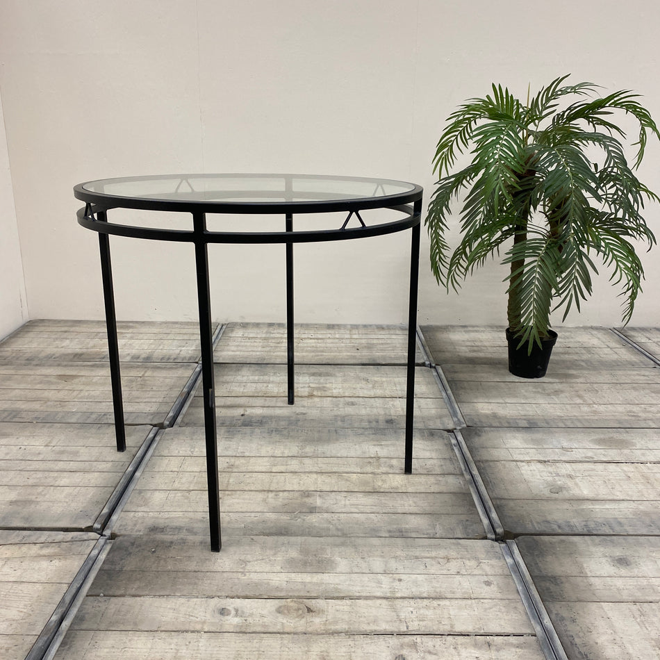 Stehtisch schwarz Glas Eisen Tisch 110x110 rund Gebraucht