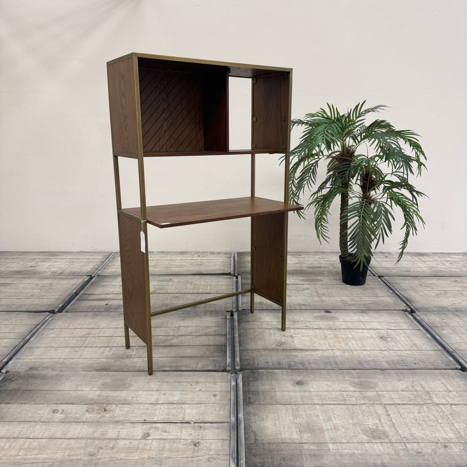 Mace Massivholz Schreibtisch Design Sekretär Eiche Golden Tisch