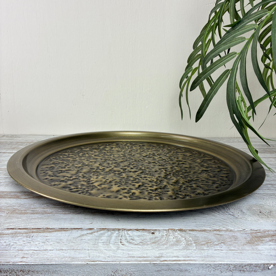PTMD Janelle Dekoschale Dekotablett Gold Bronze Metall 50cm