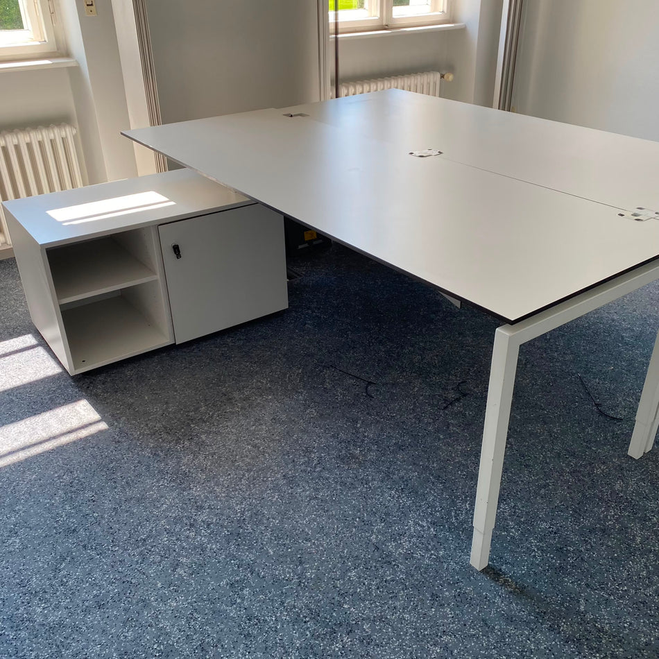 Winkelschreibtisch Mit Sideboard Weiß Schreibtisch 220x80 Weiß Büro Tisch Gebraucht