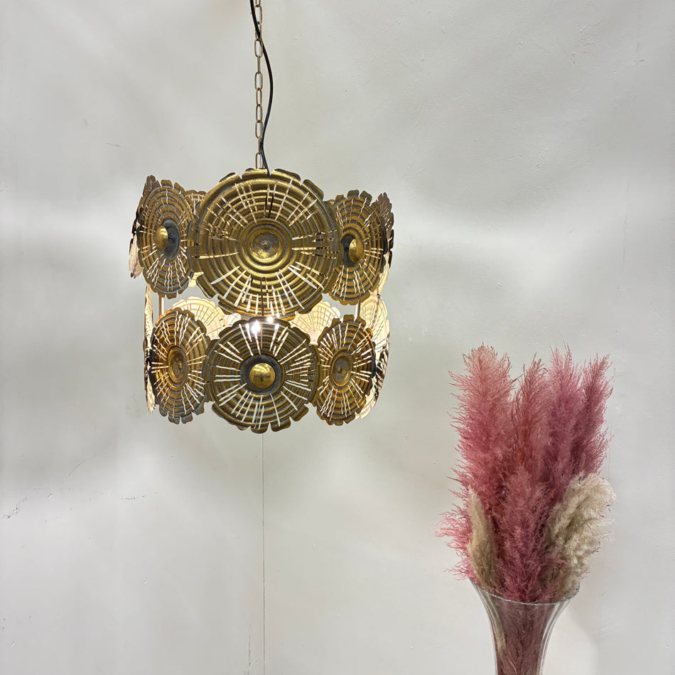 Countryfield Hängeleuchte Jolien Pendelleuchte Hängelampe 42cm Orientalisch Gold Metall Scheiben