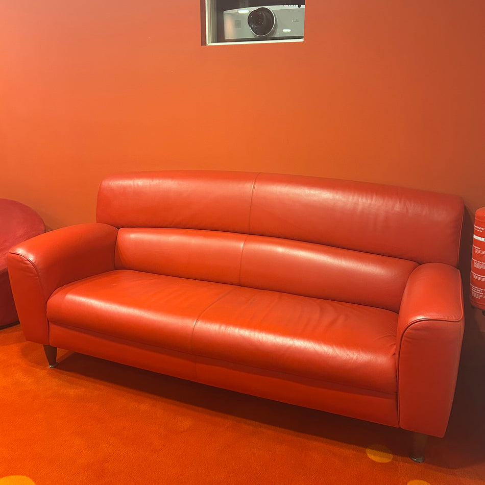 Sofa Poltrona Frau Leder knallrot Couch 2-Sitzer - Kino