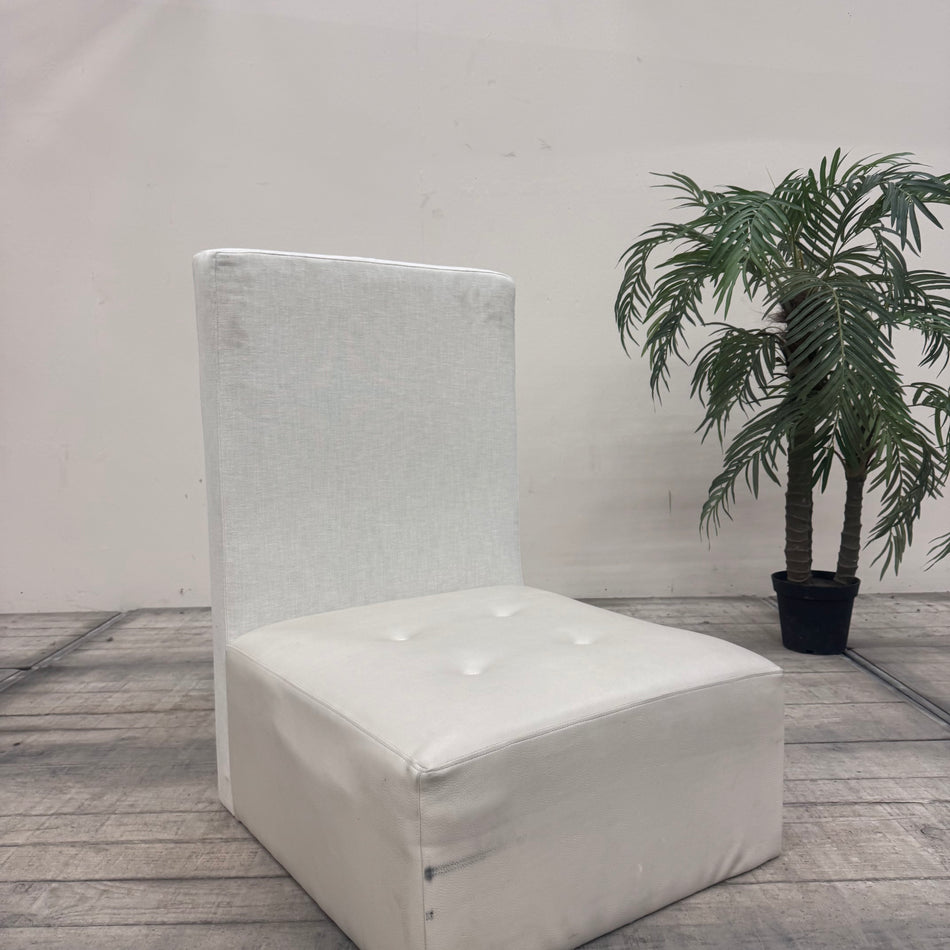 Sitzbank Modul Weiß Creme Kunstleder Stoff Lounge-Sitzmöbel Sofa Gebraucht