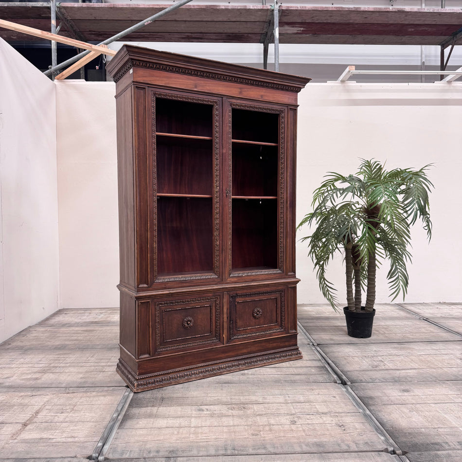Vintage Bücherschrank Holz Mahagoni Antiker Schrank Gebraucht