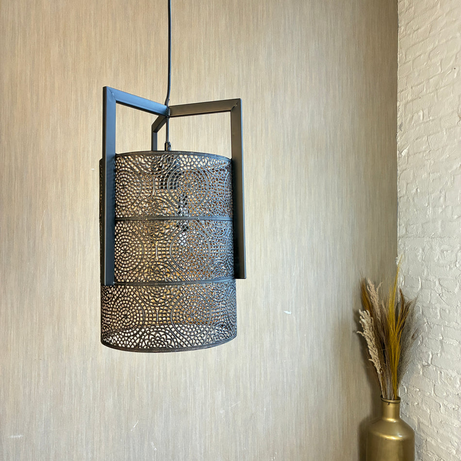 PTMD Sten Deckenlampe  schwarz goldfarbig Metall 43cm  Lampe