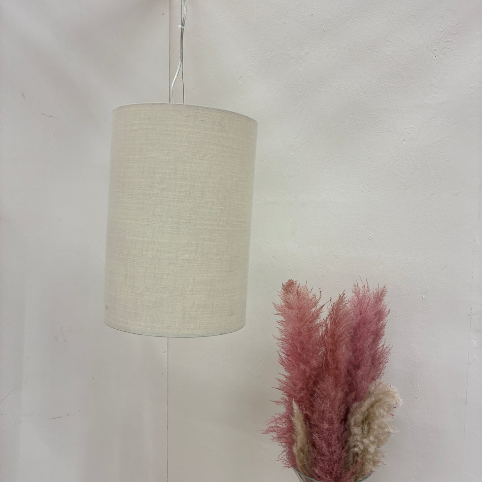 Deckenlampe Hängeleuchte Stoffschirm 28cm Beige Sand Textil Lampe Gebraucht