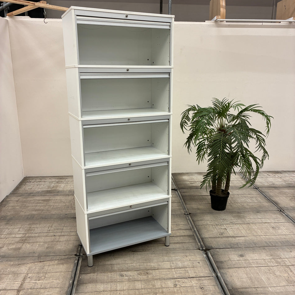 IKEA Effektiv Aktenschrank 5 Fächer Rollladenschrank Weiß Silber Schrank Gebraucht