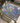 Antiker Stuhl blau bunt Metall shabby chic stapelbar