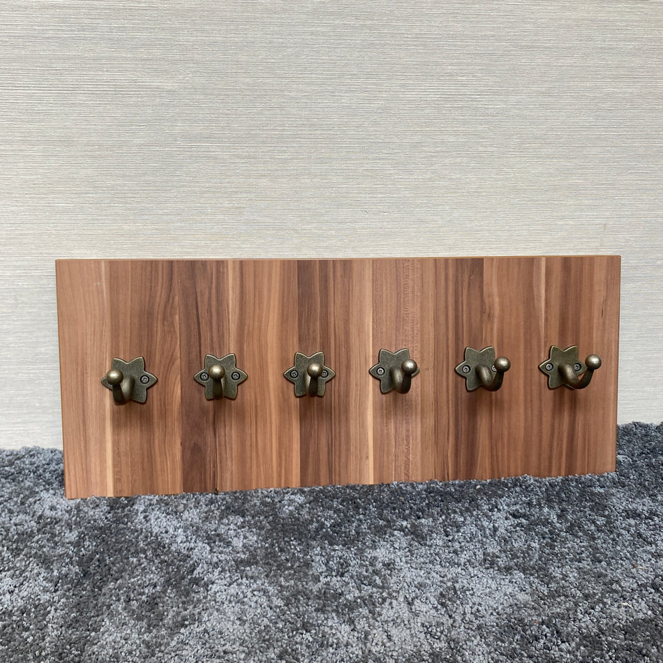 Wandgarderobe gebraucht braun Holz Dekor 6 Haken Garderobe
