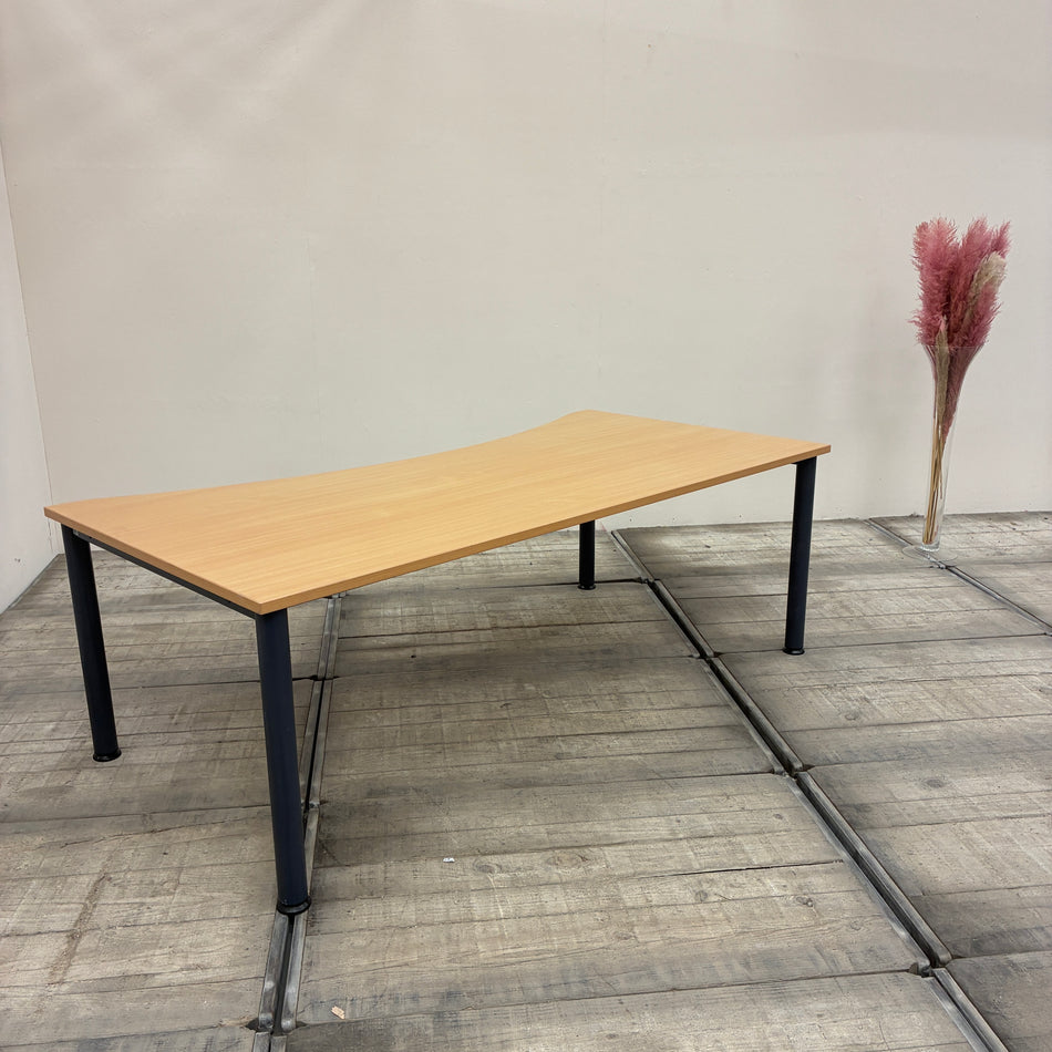 Assmann Freiformschreibtisch Buche Geschwungen Schreibtisch 200x70 Tisch Gebraucht