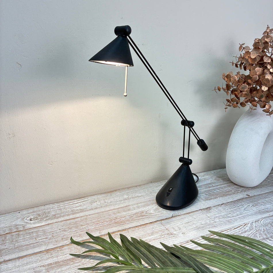 Schreibtischlampe Schwarz Metall Kunststoff Tischlampe Halogen Lampe Gebraucht