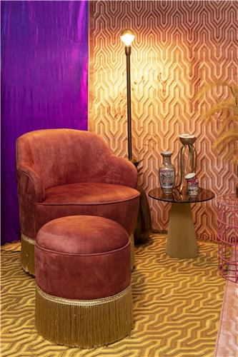 FRINGE ME UP Loungesessel Altrosa Sessel