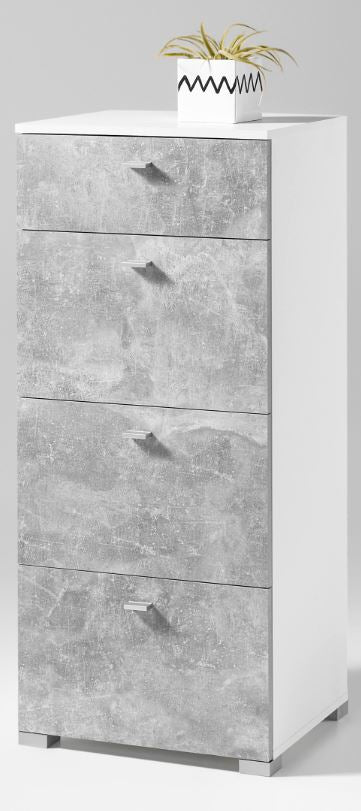 BALCONY Sideboard Kommode Anrichte Wohnzimmer D Weiß / Beton